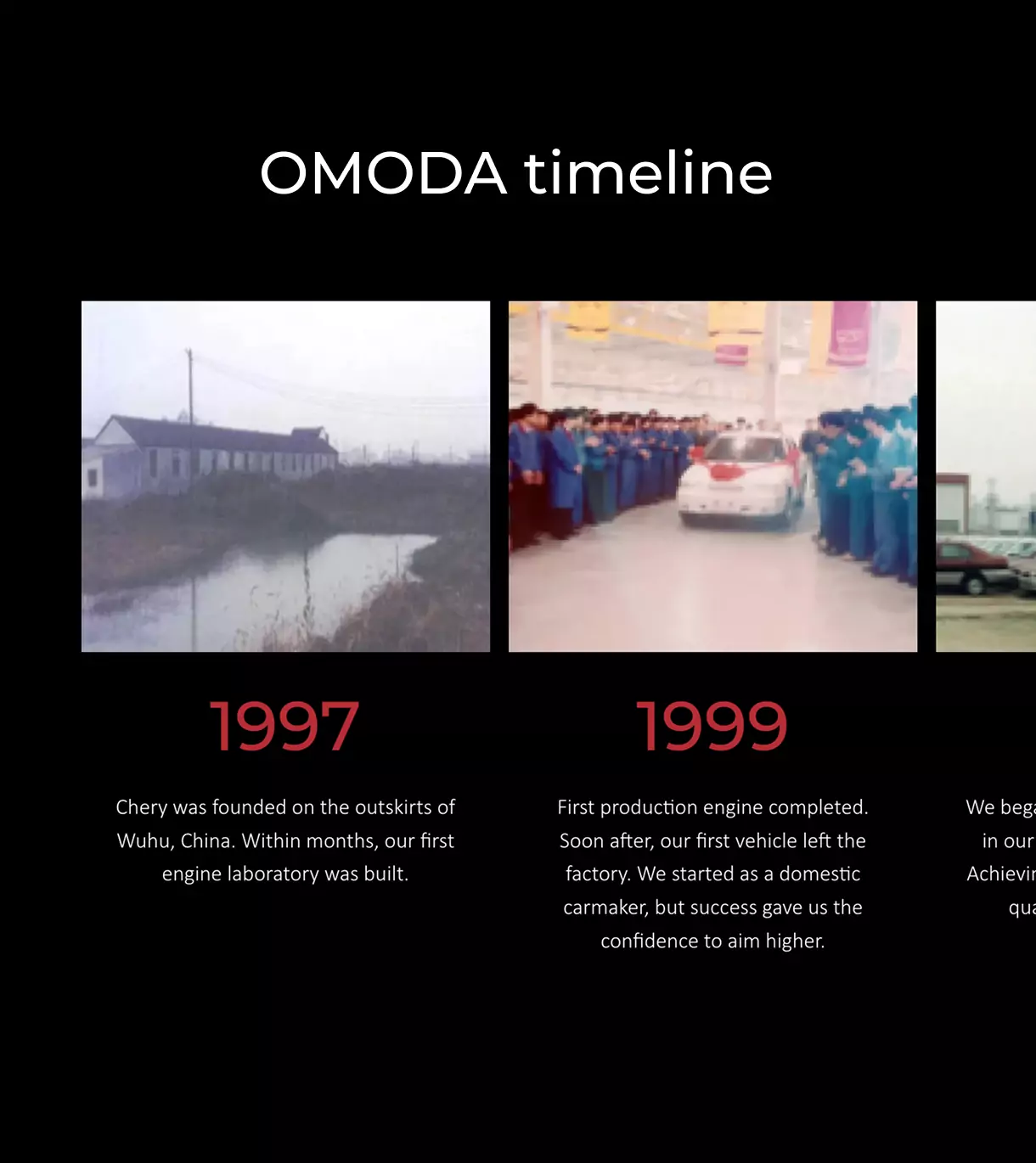 Chery timeline