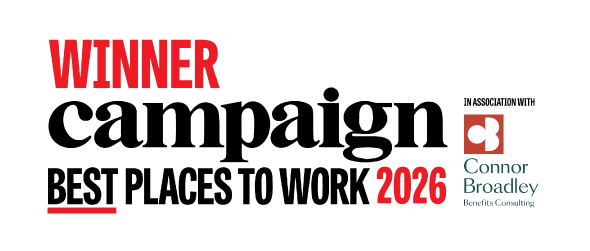 Winner Campaign Best Places to Work 2026. In association with Connor Broadley Benefits Consulting.