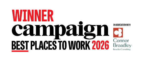 Winner Campaign Best Places to Work 2026. In association with Connor Broadley Benefits Consulting.